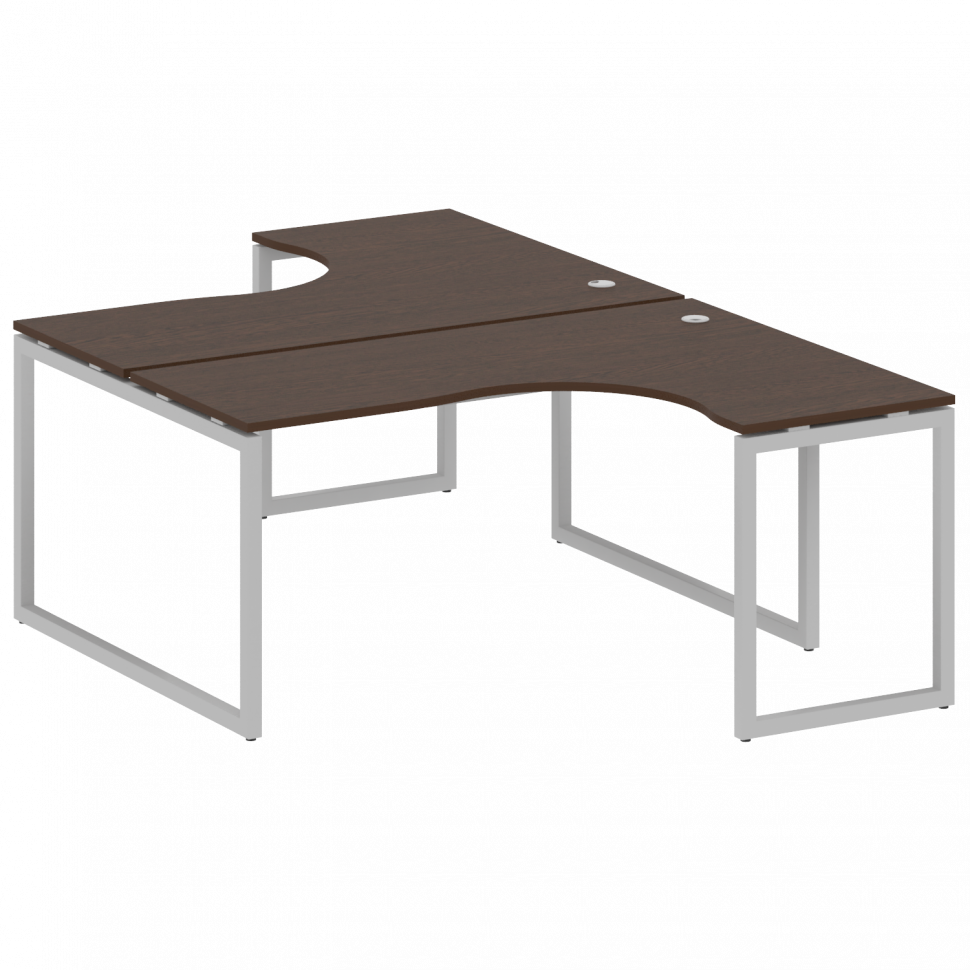 Metal System Quattro Рабочая станция криволинейная на О-образном м/к 40БО.РАС-СА-2.4 Венге Цаво/Мета