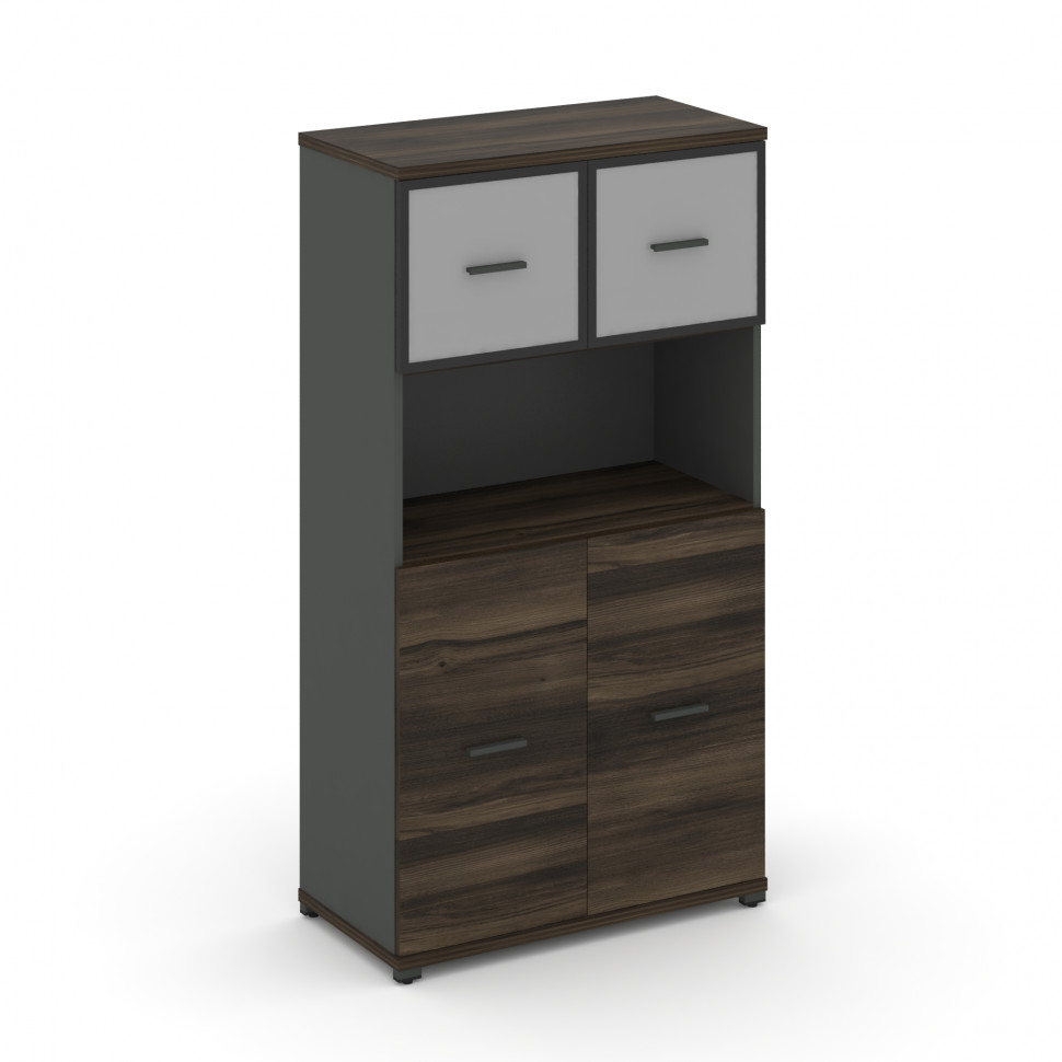 Concept Шкаф 1 широкая секция, 4 ниши CN.STS-415 RMB A Дуб Мали/Антрацит/Металл Антрацит/Сатин 836*4