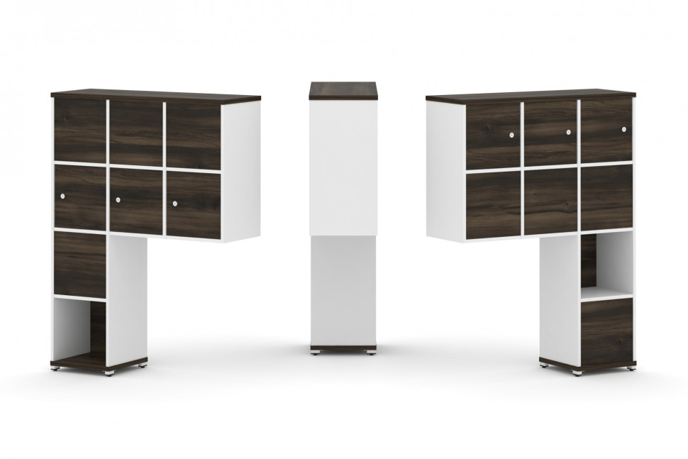 Concept Надставка высокая CN.DNV-009 Дуб Мали/Белый Бриллиант/Металл Белый 1099*350*1486