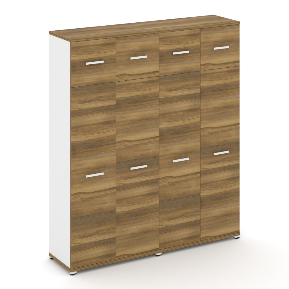 Concept Шкаф 2 широкие секции, 5 ниш CN.STS-527 W Сандал Янтарный/Белый Бриллиант/Металл Белый 1668*