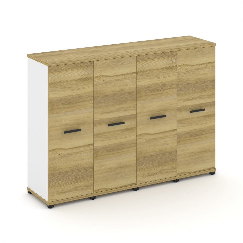 Concept Шкаф 4 узкие секции, 3 ниши CN.STU-346 B Дуб Винченцо/Белый Бриллиант/Металл Черный 1668*420