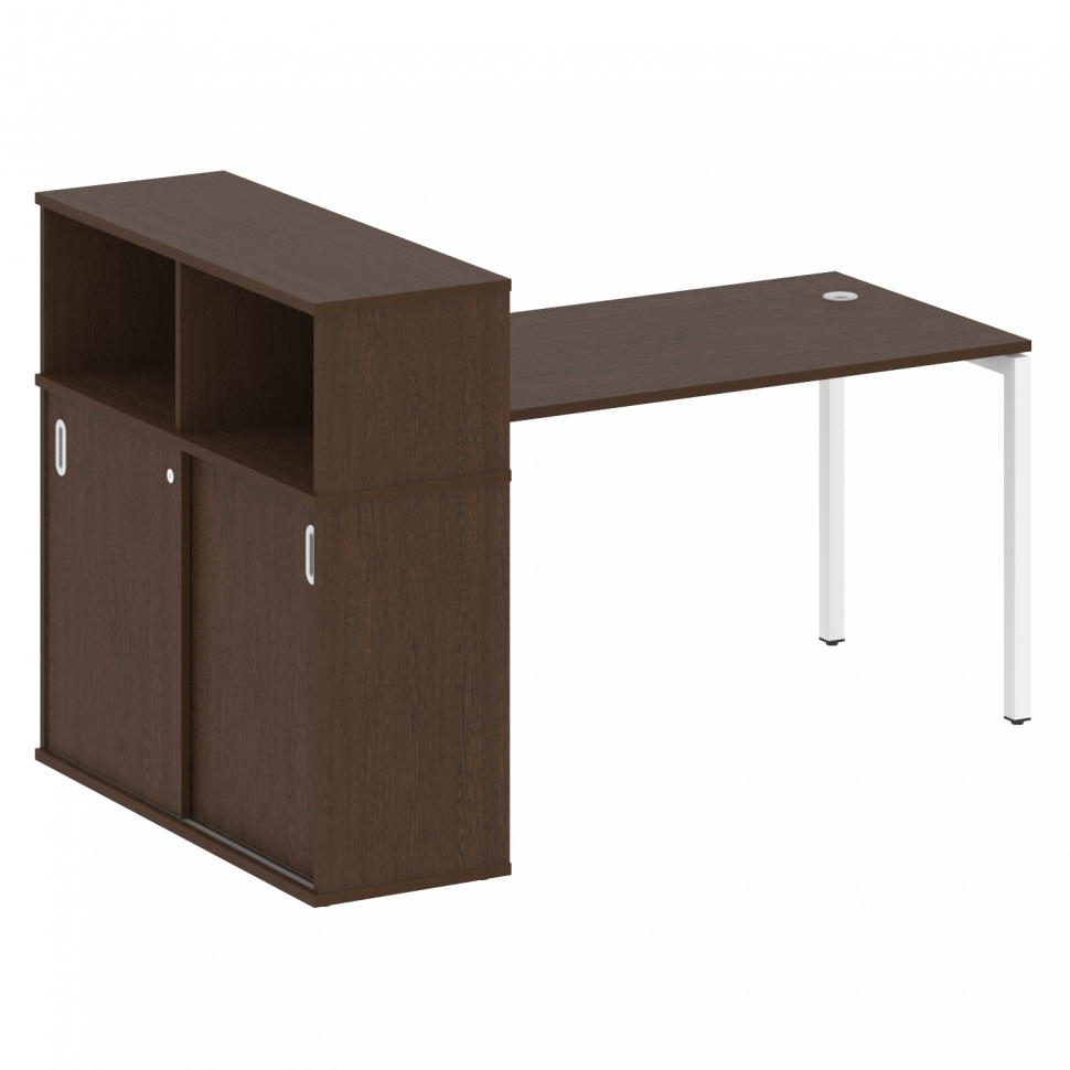 Metal System Quattro Стол письменный с шкафом-купе на П-образном м/к 40БП.РС-СШК-3.3 Т Венге Цаво/Ме Metal System Quattro Стол письменный с шкафом-купе на П-образном м/к 40БП.РС-СШК-3.3 Т Венге Цаво/Ме