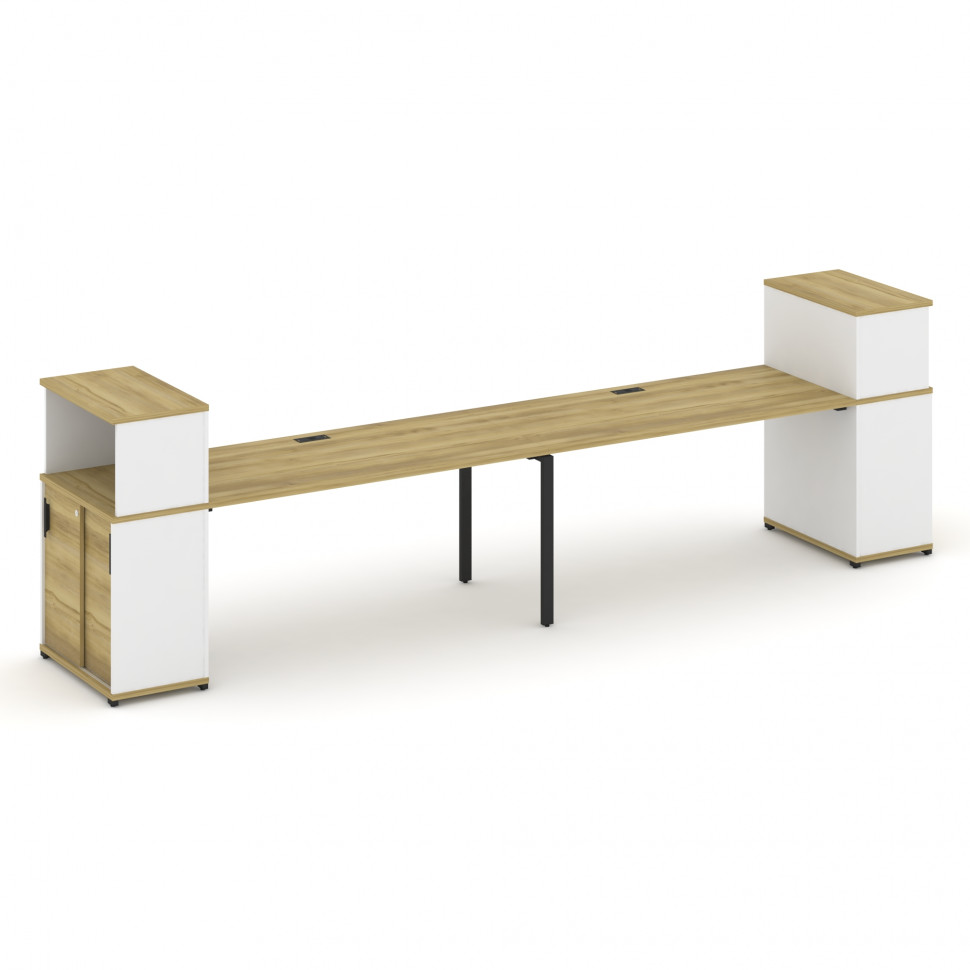 Concept Рабочая станция с опорными шкафом-купе с надставкой низ. CN.ORS-240 B Дуб Винченцо/Белый Бри