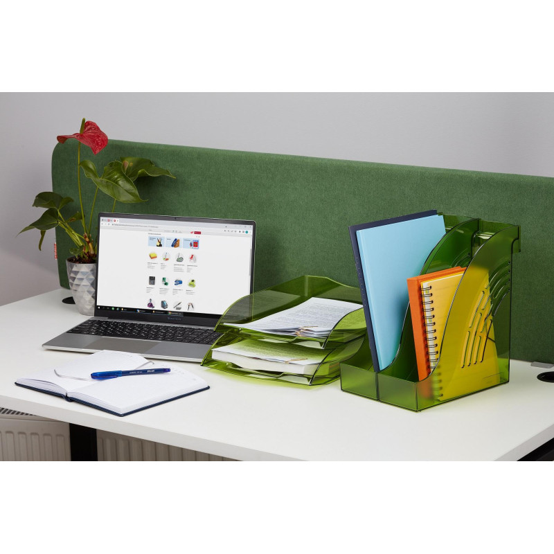 Лоток горизонтальный ATTACHE Яркий Офис 340х250х60 тонированный зеленый