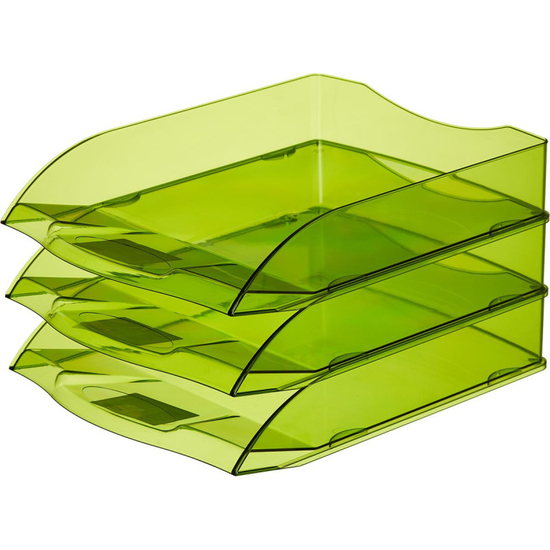 Лоток горизонтальный ATTACHE Яркий Офис 340х250х60 тонированный зеленый