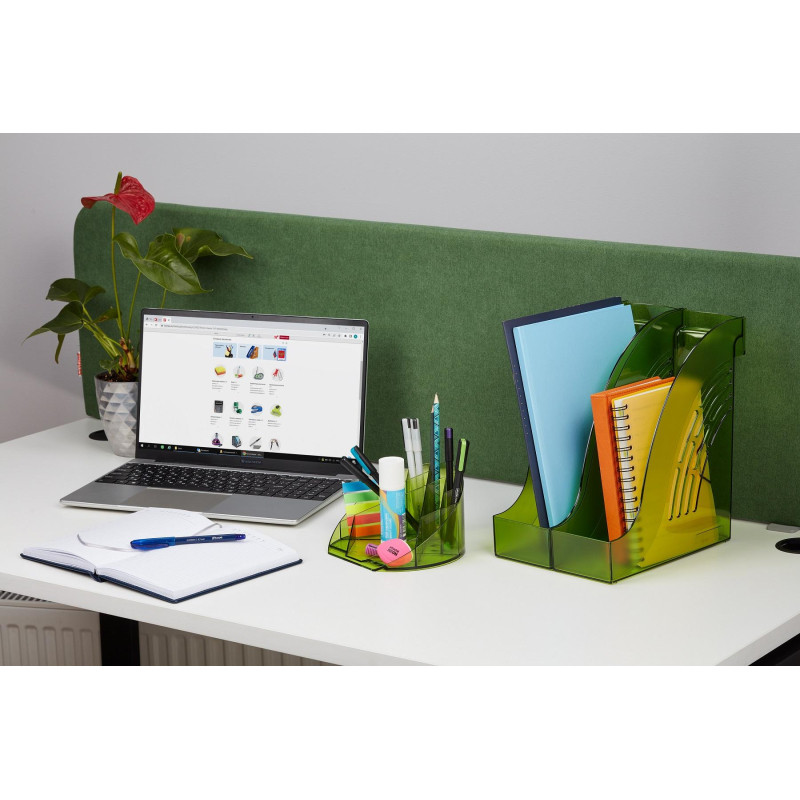 Лоток горизонтальный ATTACHE Яркий Офис 340х250х60 тонированный зеленый