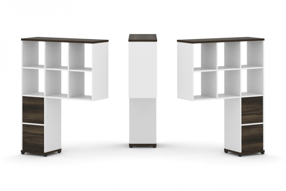 Concept Надставка высокая CN.DNV-008 Дуб Мали/Белый Бриллиант/Металл Черный 1099*350*1486