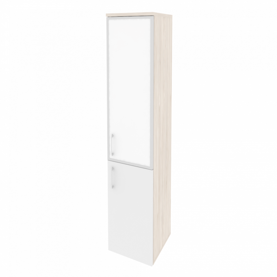 Onix Шкаф высокий узкий правый O.SU-1.2 R (R) white Денвер Светлый/Белый Бриллиант/Стекло White 400*