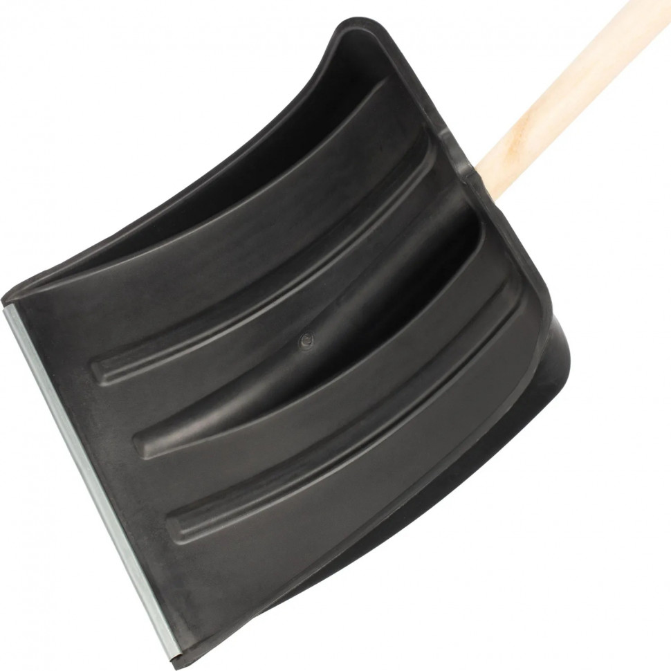 Лопата для уборки снега пластик/ковш 380x385x1420мм деревян/черенок_6157453