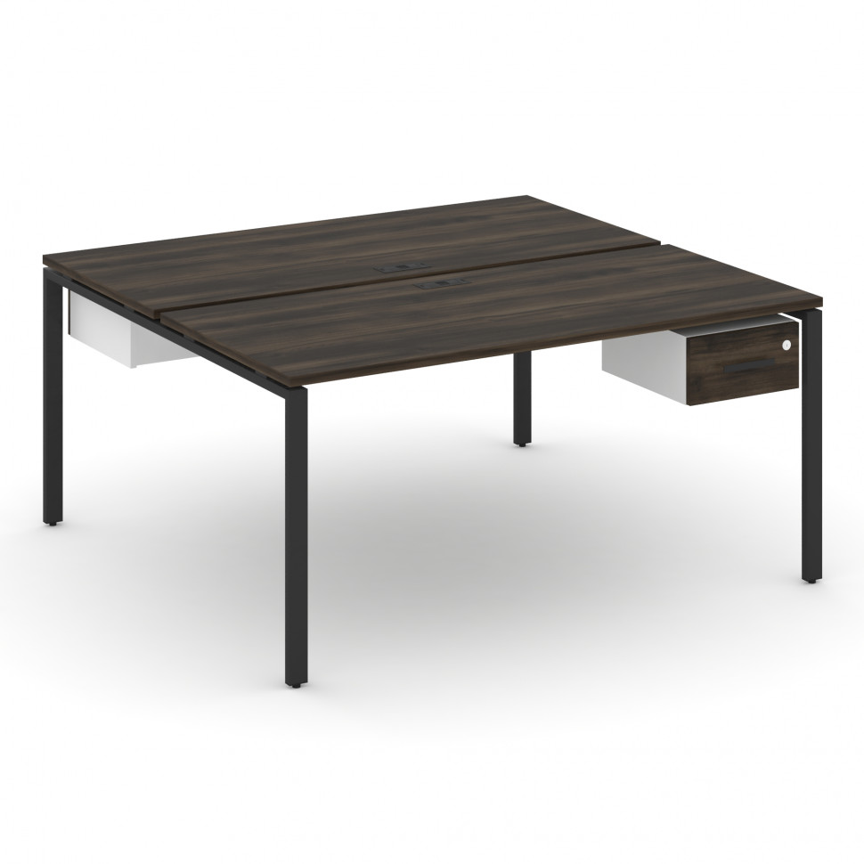 Concept Рабочая станция 2 сторонняя с подвесными тумбами на 2 места CN.DRS-112 B Дуб Мали/Белый Брил