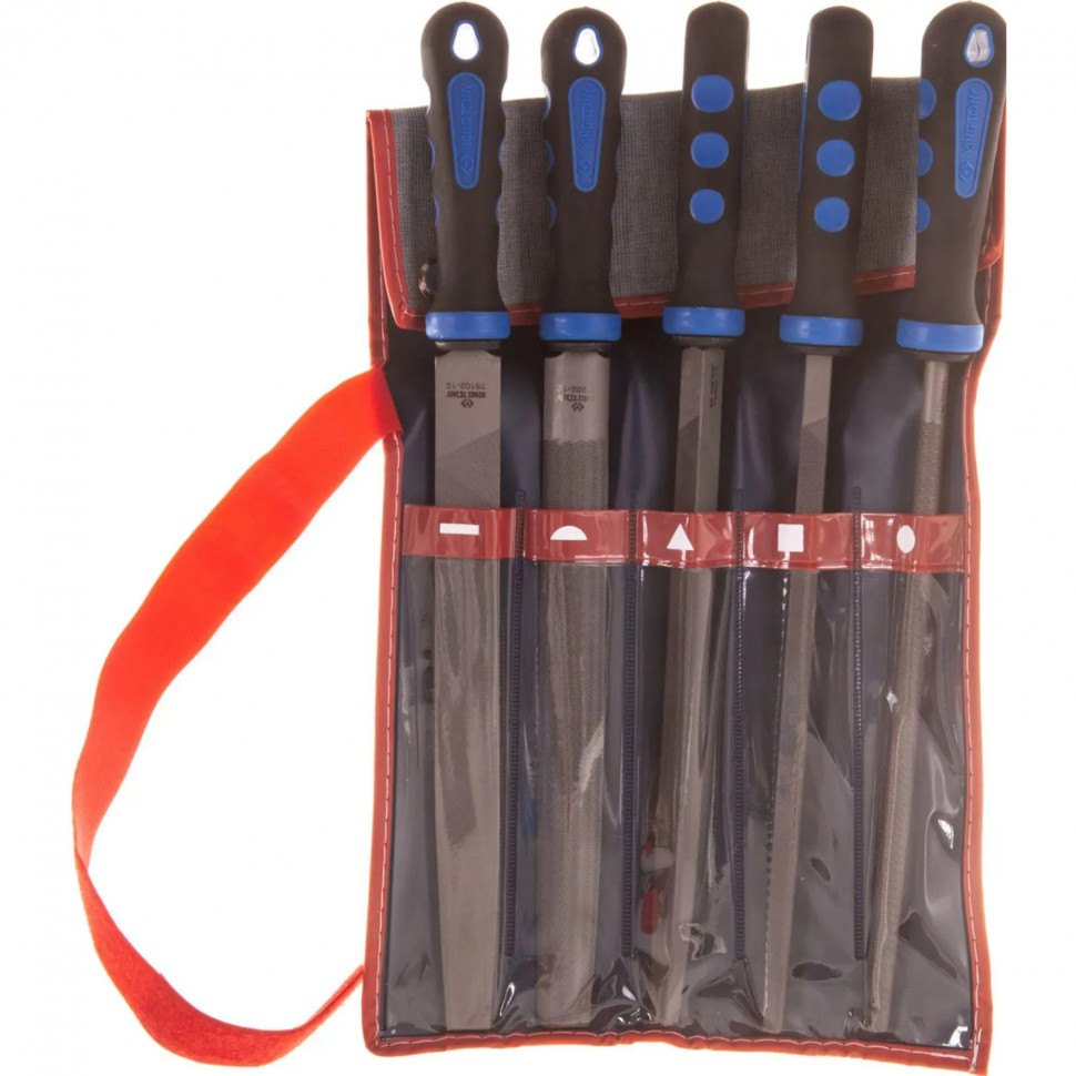 Набор напильников 250 мм,двухкомпонент рукоятки,5предметов,KING TONY 1015GQ