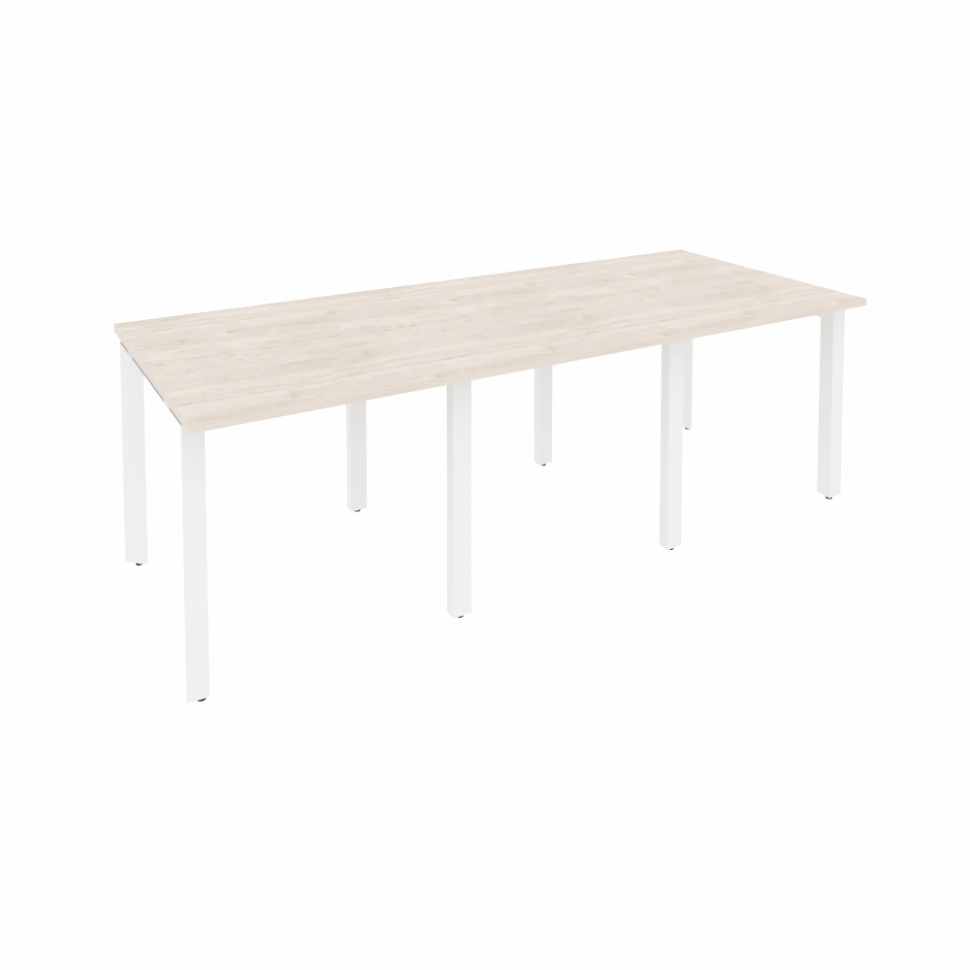 Onix Стол переговорный O.MP-PRG-3.0 Денвер Светлый/Металл Белый 2340*980*750 Onix Стол переговорный O.MP-PRG-3.0 Денвер Светлый/Металл Белый 2340*980*750