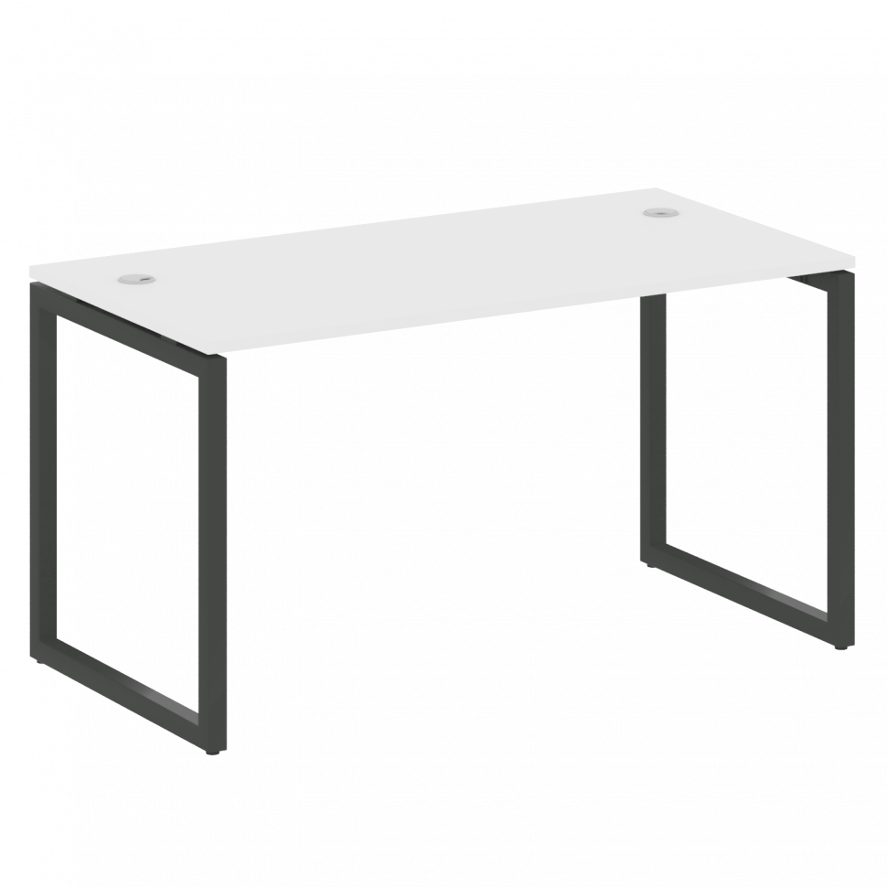Metal System Quattro Стол письменный на О-образном м/к 40БО.СП-3 Белый/Металл Антрацит 1400*720*750