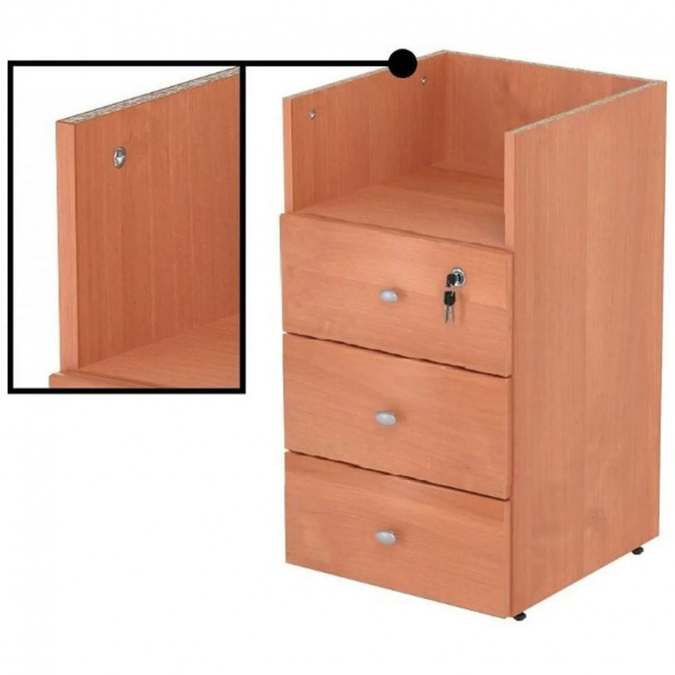 Тумба приставная с топом Easy LT Оптима 400х590х740 3 ящ. Ольха