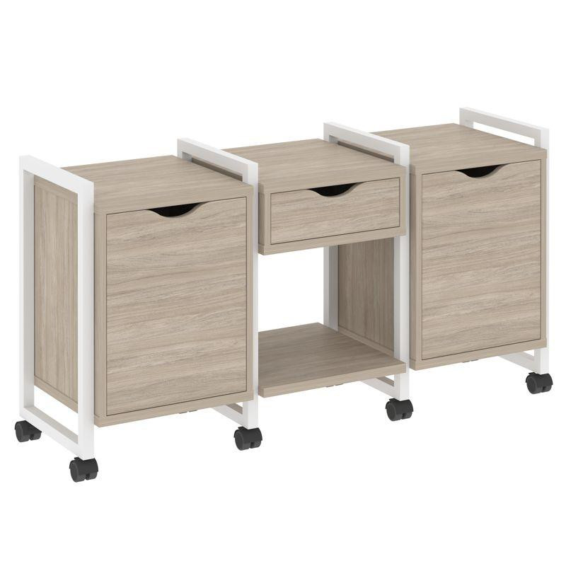 Loft Тумба на колесных опорах VR.L-TN-7.K Дуб Аттик/Металл Белый 1440*460*767 Loft Тумба на колесных опорах VR.L-TN-7.K Дуб Аттик/Металл Белый 1440*460*767