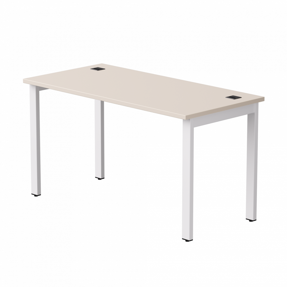 Стол прямой Everprof EVO (ЭВО) на металлокаркасе 1380х670х755 мм Кашемир/Белый