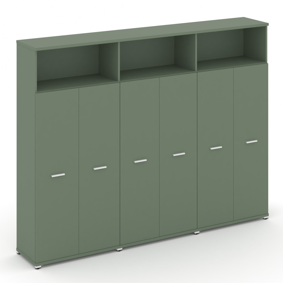 Concept Шкаф 3 широкие секции, 5 ниш CN.STS-536 W Кобо/Металл Белый 2500*420*1922