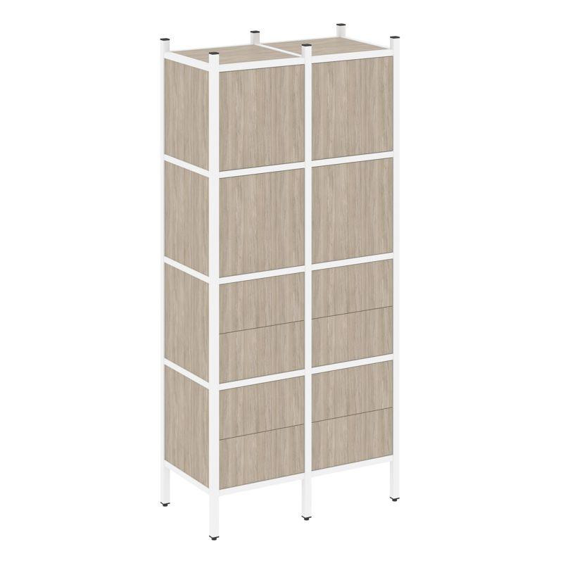 Loft Прямой стеллаж VR.L-04 Дуб Аттик/Металл Белый 862*446*1869 Loft Прямой стеллаж VR.L-04 Дуб Аттик/Металл Белый 862*446*1869