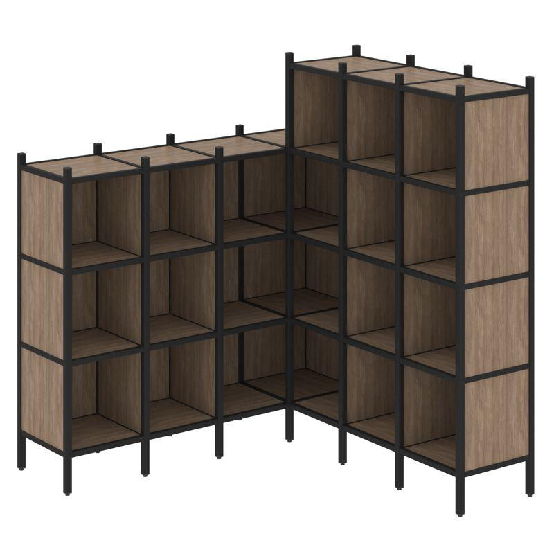 Loft Угловой внутренний стеллаж VR.L-50 Дуб Аризона/Металл Черный 1694*1694*1869 Loft Угловой внутренний стеллаж VR.L-50 Дуб Аризона/Металл Черный 1694*1694*1869