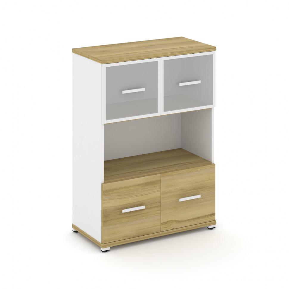 Concept Шкаф 1 широкая секция, 3 ниши CN.STS-315 RMW W Дуб Винченцо/Белый Бриллиант/Металл Белый/Сат