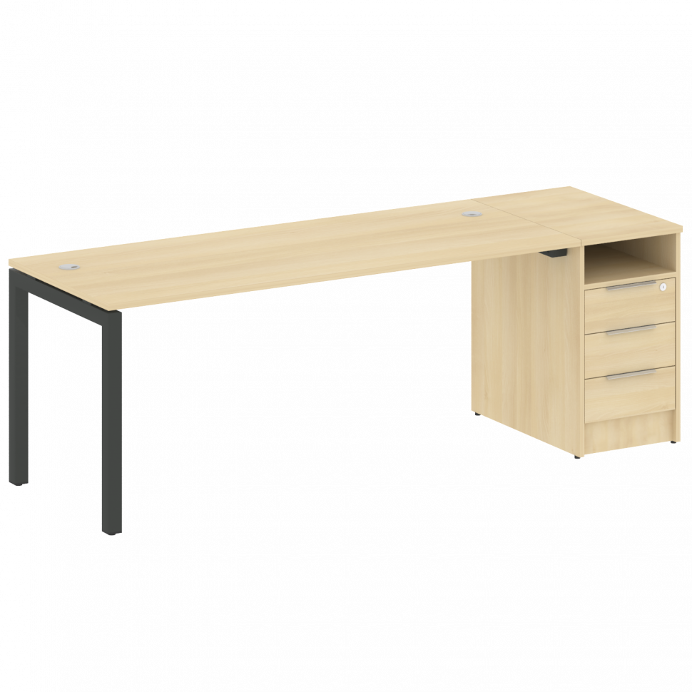 Metal System Quattro Рабочая станция с тумбой на П-образном м/к 50БП.РС-СТП-1.5 Акация Лорка/Металл Metal System Quattro Рабочая станция с тумбой на П-образном м/к 50БП.РС-СТП-1.5 Акация Лорка/Металл