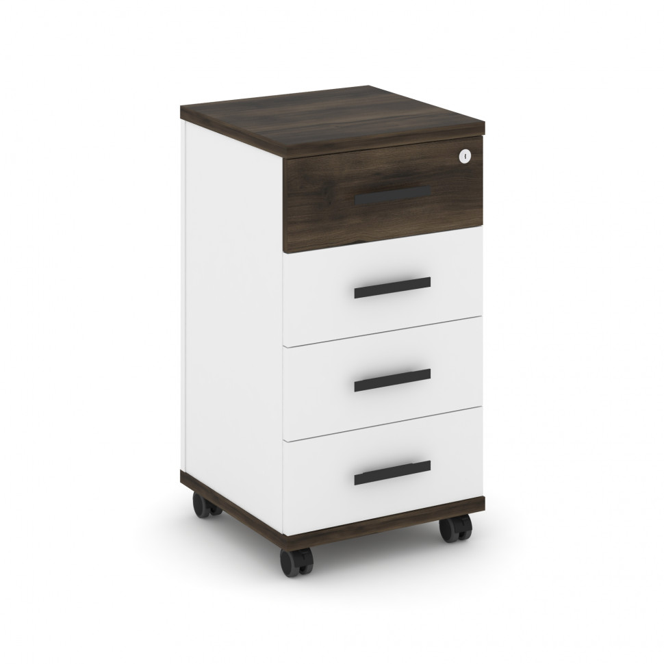 Concept Тумба мобильная 4 ящ. CN.TUM-005 B Дуб Мали/Белый Бриллиант/Металл Черный 420*420*782 Concept Тумба мобильная 4 ящ. CN.TUM-005 B Дуб Мали/Белый Бриллиант/Металл Черный 420*420*782