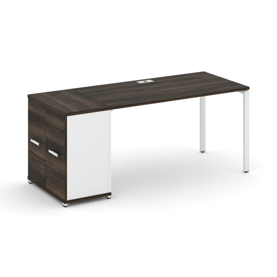 Concept Стол рабочий с опорным распаш. шкафом CN.SP-219 W Дуб Мали/Белый Бриллиант/Металл Белый 1800 Concept Стол рабочий с опорным распаш. шкафом CN.SP-219 W Дуб Мали/Белый Бриллиант/Металл Белый 1800
