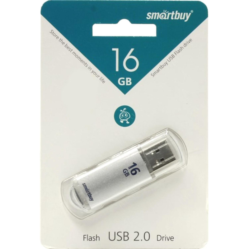 Флеш-память Smartbuy V-Cut, 16Gb, USB 2.0, сереб, SB16GBVC-S