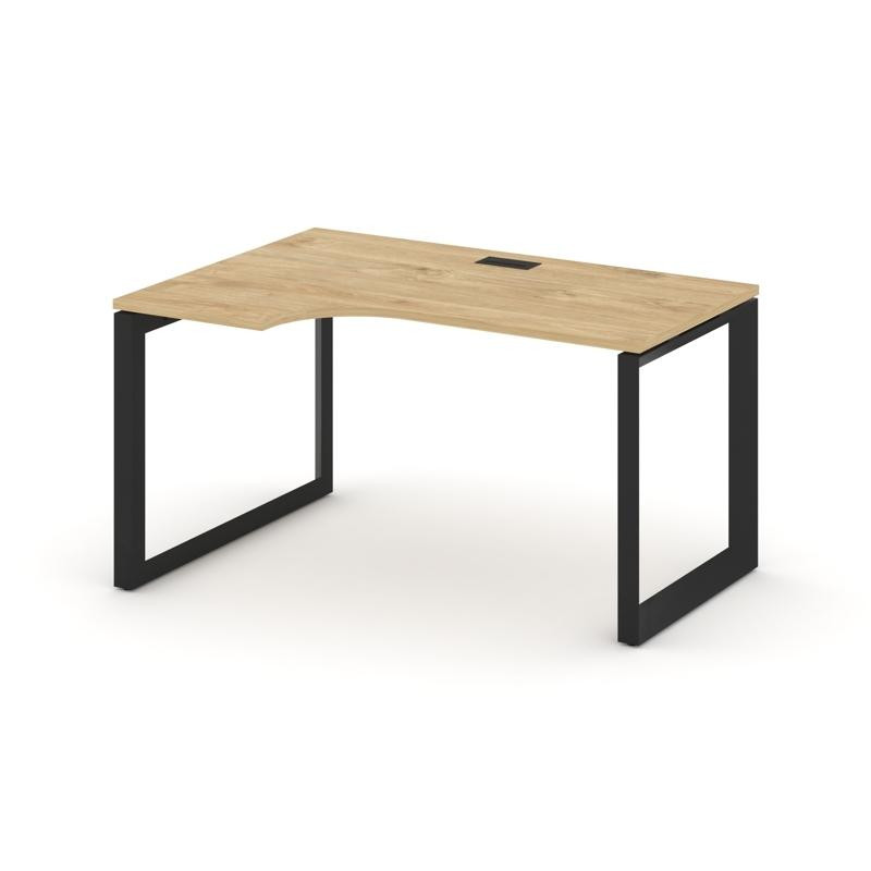 Style Project Стол рабочий эргономичный SN-59O.SPA-012(L) Тиквуд Светлый/Металл Черный/Черный Заглуш