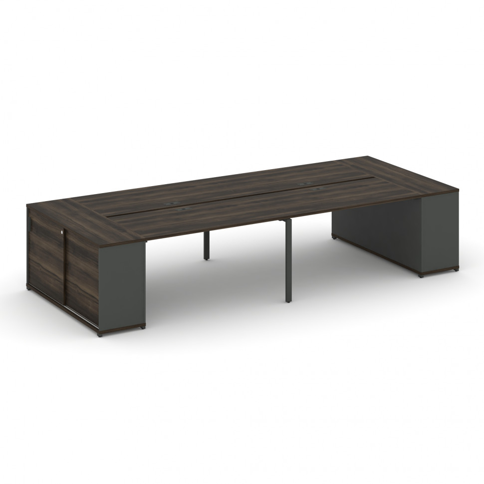 Concept Рабочая станция с опорными шкафами-купе CN.DRS-277 A Дуб Мали/Антрацит/Металл Антрацит 2800*