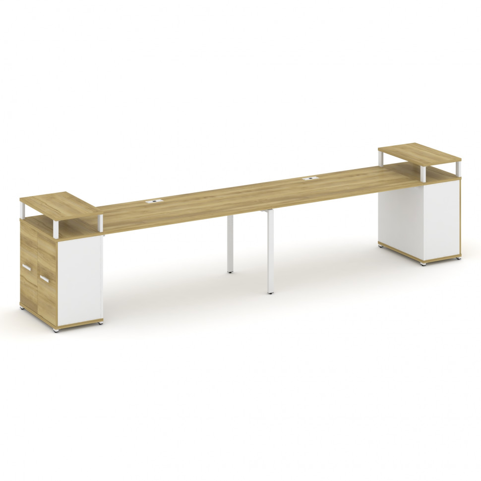 Concept Рабочая станция с опорными распаш. шкафами с верх. горизонтами CN.ORS-224 W Дуб Винченцо/Бе Concept Рабочая станция с опорными распаш. шкафами с верх. горизонтами CN.ORS-224 W Дуб Винченцо/Бе