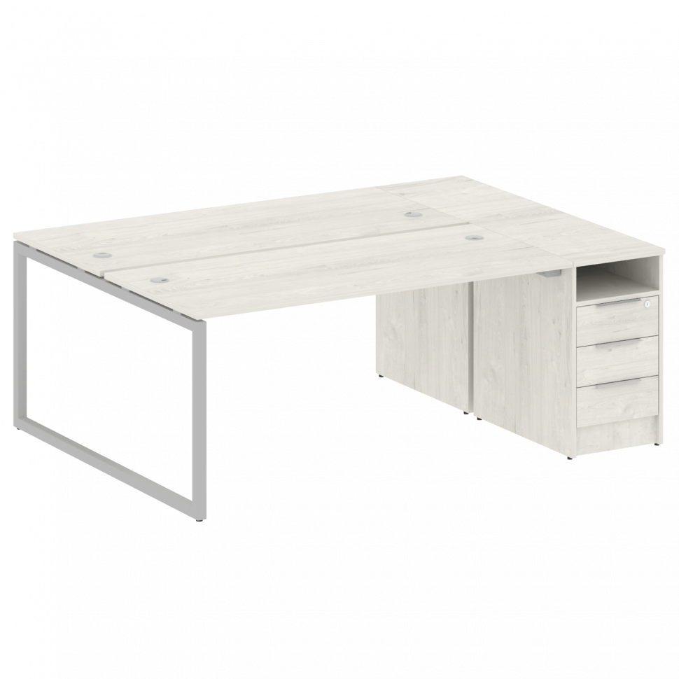 Metal System Quattro Рабочая станция с тумбой на О-образном м/к 40БО.РС-СТП-2.4 Дуб Наварра/Металл С Metal System Quattro Рабочая станция с тумбой на О-образном м/к 40БО.РС-СТП-2.4 Дуб Наварра/Металл С