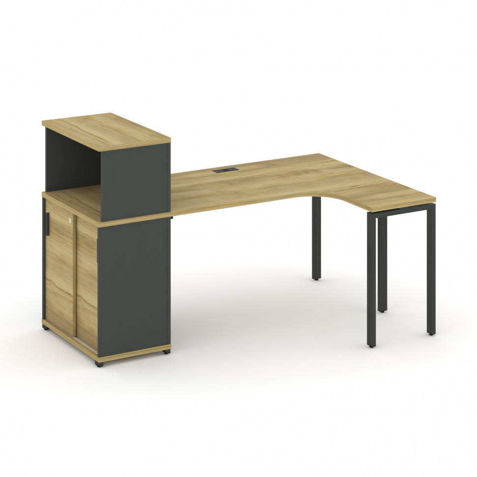 Concept Стол эргономичный с опорным шкафом-купе с надставкой низ.  CN.SA-220(R) A Дуб Винченцо/Антра