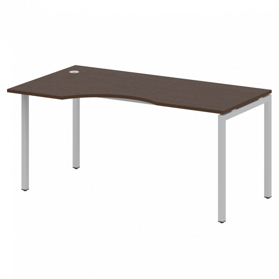 Metal System Quattro Стол криволинейный левый на П-образном м/к 40БП.СА-1 (L) Венге Цаво/Металл Серы