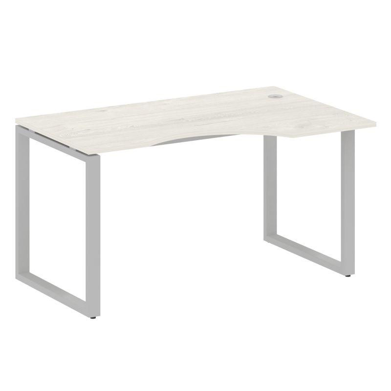 Metal System Стол криволинейный правый на О-образном м/к БО.СА-2 (R) Дуб Наварра/Металл Серый 1400*9