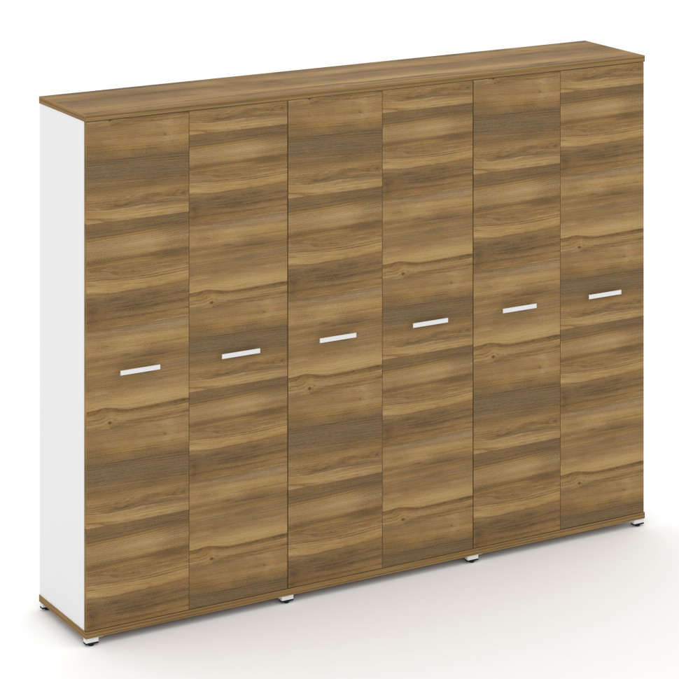 Concept Шкаф 3 широкие секции, 5 ниш CN.STS-538 W Сандал Янтарный/Белый Бриллиант/Металл Белый 2500*