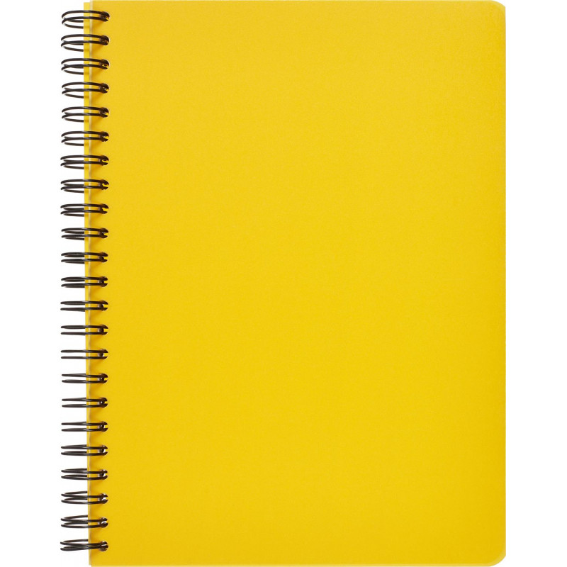 Бизнес-тетрадь А5,96л,кл,спир,пластик,тон.бл. Attache Bright colours Желтый