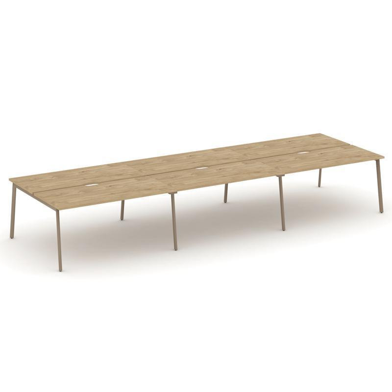 Estetica Рабочая станция 6 мест ES.D.RS-6.4-VP Тиквуд Светлый/Металл Латте 4740*1500*750 Estetica Рабочая станция 6 мест ES.D.RS-6.4-VP Тиквуд Светлый/Металл Латте 4740*1500*750