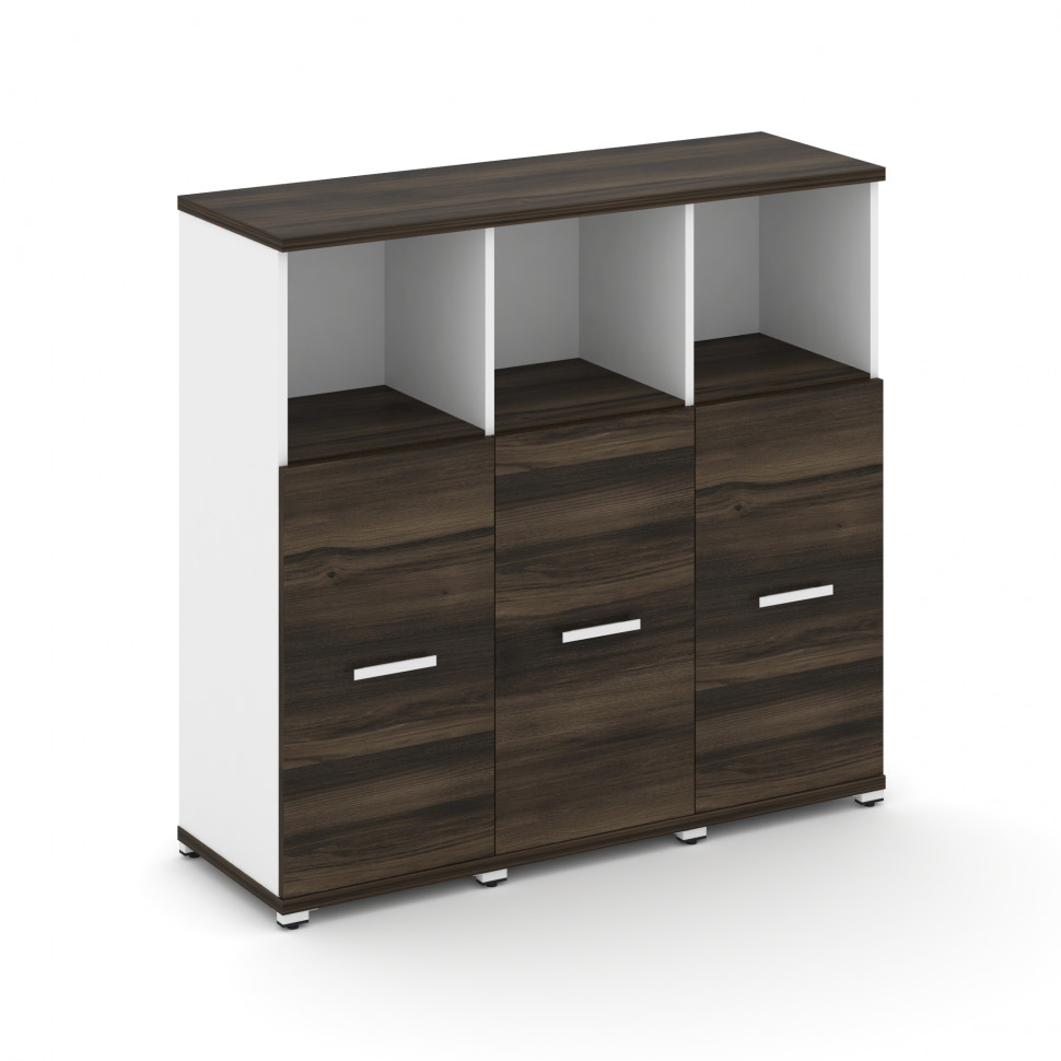 Concept Шкаф 3 узкие секции, 3 ниши CN.STU-333 W Дуб Мали/Белый Бриллиант/Металл Белый 1252*420*1186