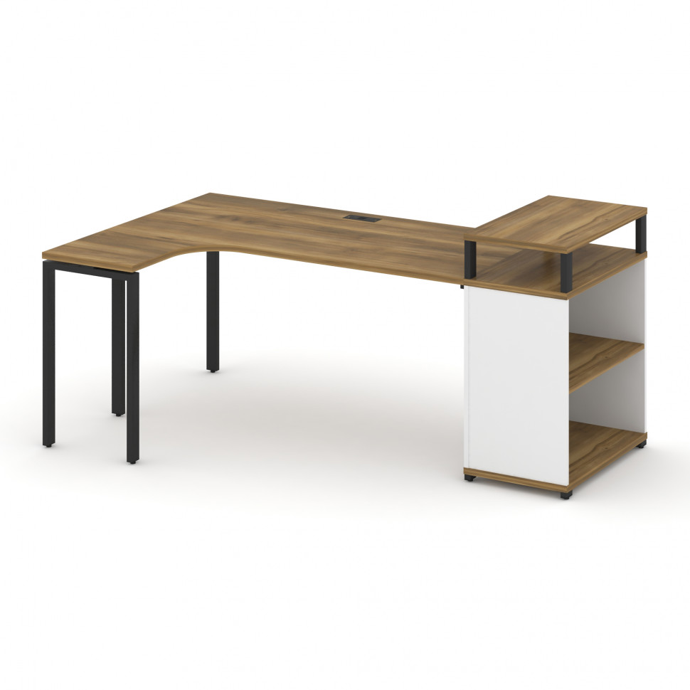 Concept Стол эргономичный с опорным стеллажом с верх. горизонтом CN.SA-204(L) Сандал Янтарный/Белый Concept Стол эргономичный с опорным стеллажом с верх. горизонтом CN.SA-204(L) Сандал Янтарный/Белый