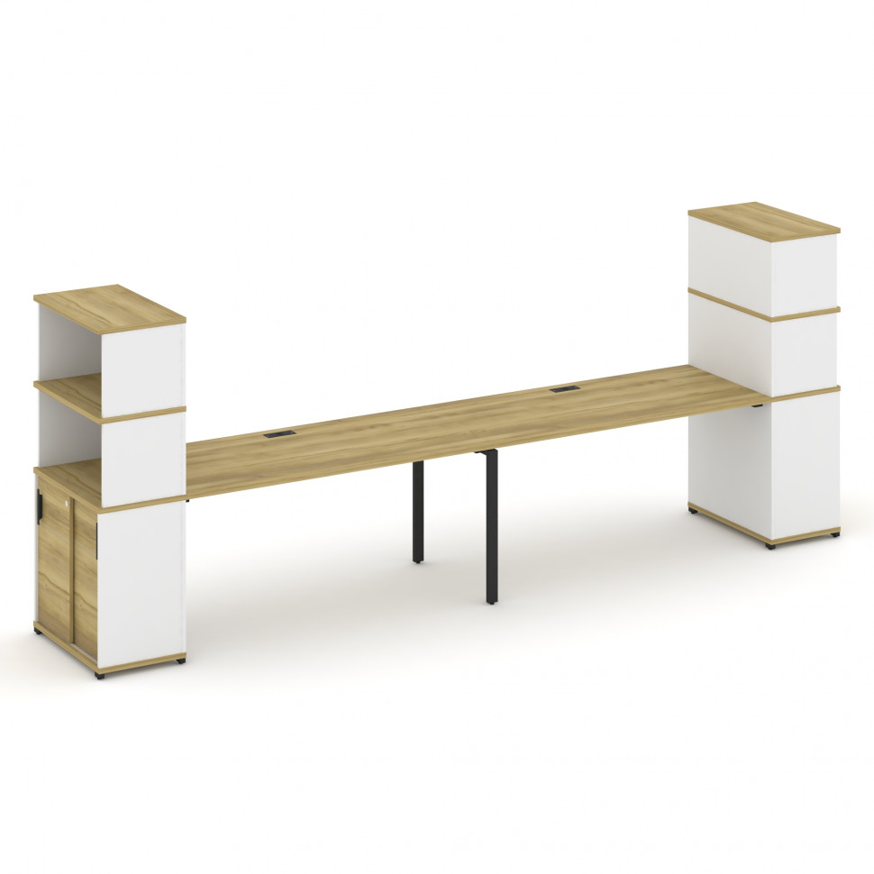 Concept Рабочая станция с опорными шкафом-купе с надставкой выс. CN.ORS-244 B Дуб Винченцо/Белый Бри Concept Рабочая станция с опорными шкафом-купе с надставкой выс. CN.ORS-244 B Дуб Винченцо/Белый Бри