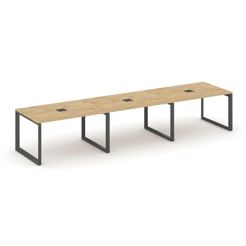 Style Project Стол переговорный SN-59O.SPRG-022 Тиквуд Светлый/Металл Антрацит 3540*980*750