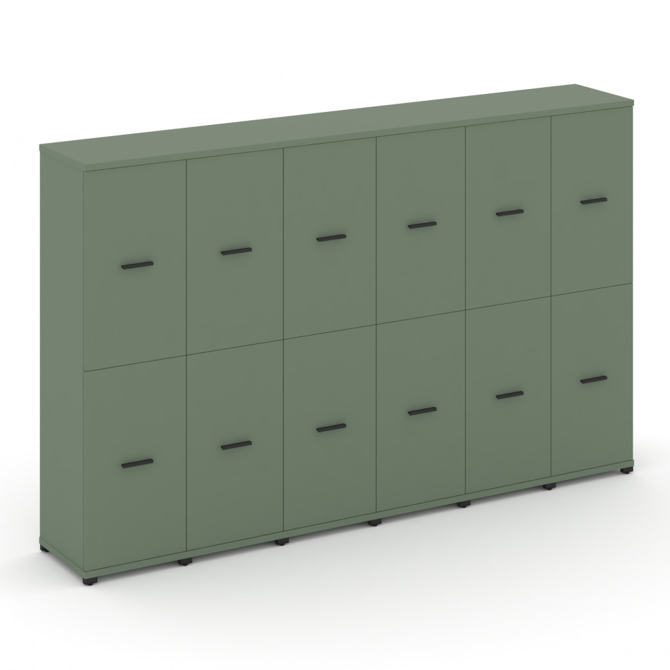 Concept Шкаф 6 узких секций, 4 ниши CN.STU-462 B Кобо/Металл Черный 2500*420*1554