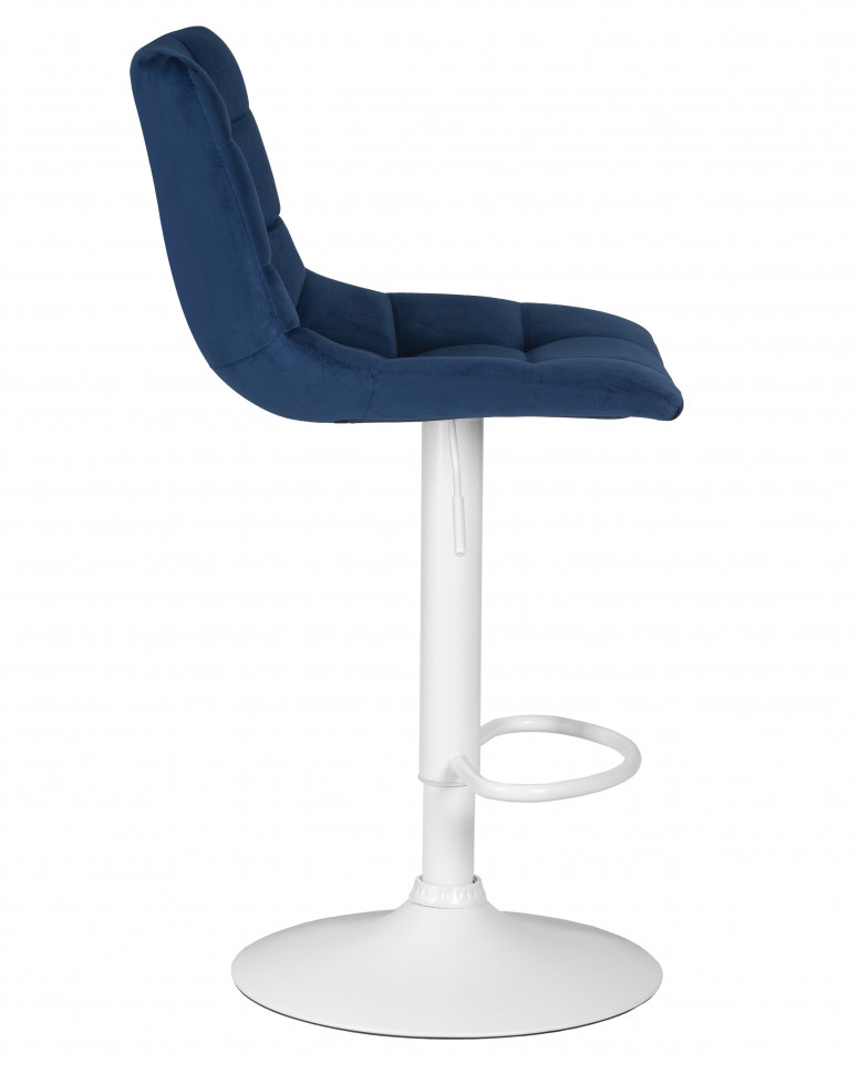 Стул барный DOBRIN TAILOR WHITE, синий велюр (MJ9-117)