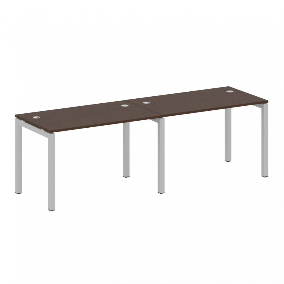 Metal System Quattro Рабочая станция на 2 места на П-образном м/к 50БП.СМ-2.2 Венге Цаво/Металл Серы