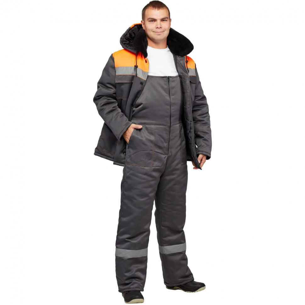 Костюм зим муж (куртка, пк) з35 сер/оранж 96-100/170-176 (Арсенал-СП)