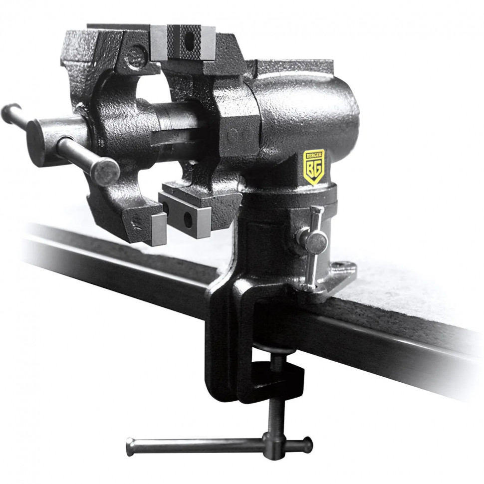 Тиски чугунные многофункциональные со струбциной 63мм BERGER BG1341
