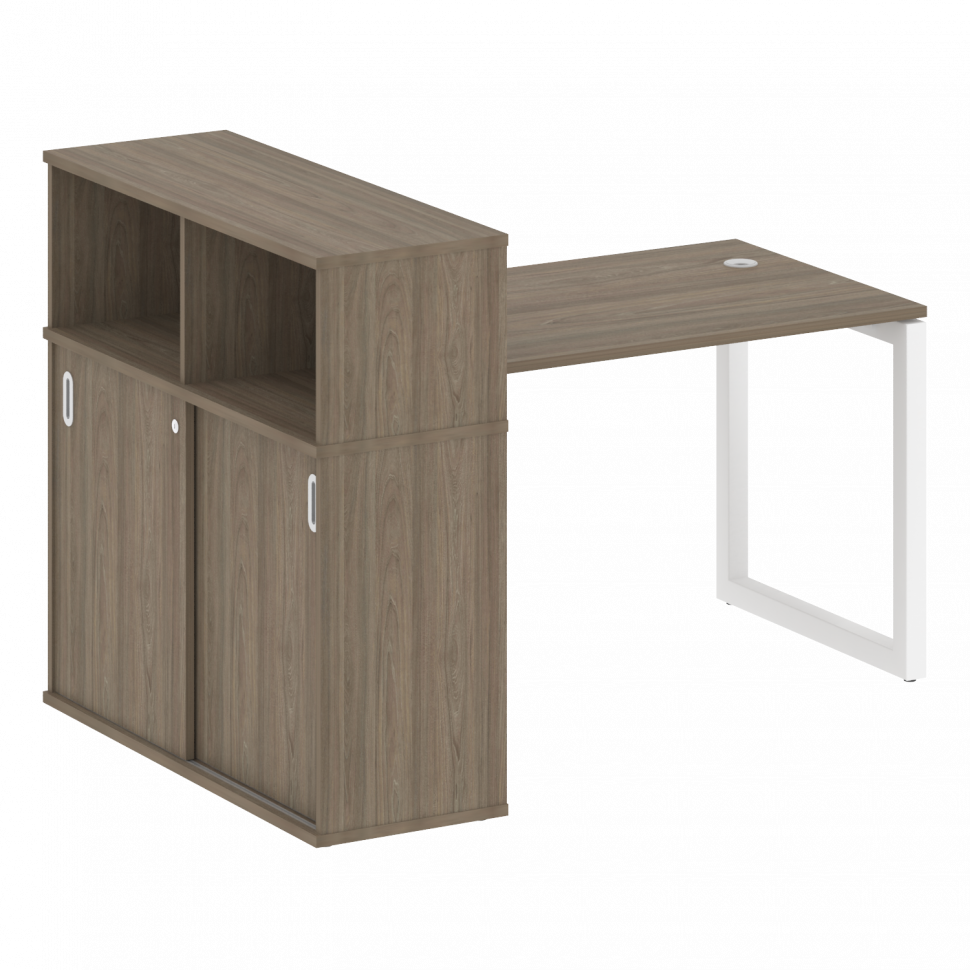 Metal System Quattro Стол письменный с шкафом-купе на О-образном м/к 50БО.РС-СШК-3.2 Т Вяз Благородн Metal System Quattro Стол письменный с шкафом-купе на О-образном м/к 50БО.РС-СШК-3.2 Т Вяз Благородн