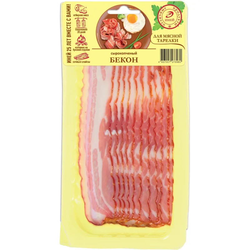 Бекон Иней с/к в/у нарезка 100г