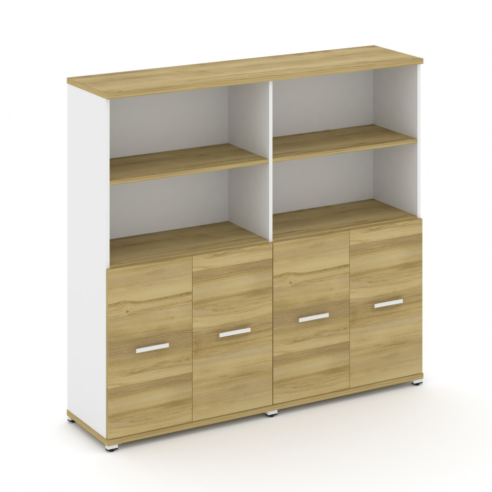 Concept Шкаф 2 широкие секции, 4 ниши CN.STS-421 W Дуб Винченцо/Белый Бриллиант/Металл Белый 1668*42 Concept Шкаф 2 широкие секции, 4 ниши CN.STS-421 W Дуб Винченцо/Белый Бриллиант/Металл Белый 1668*42